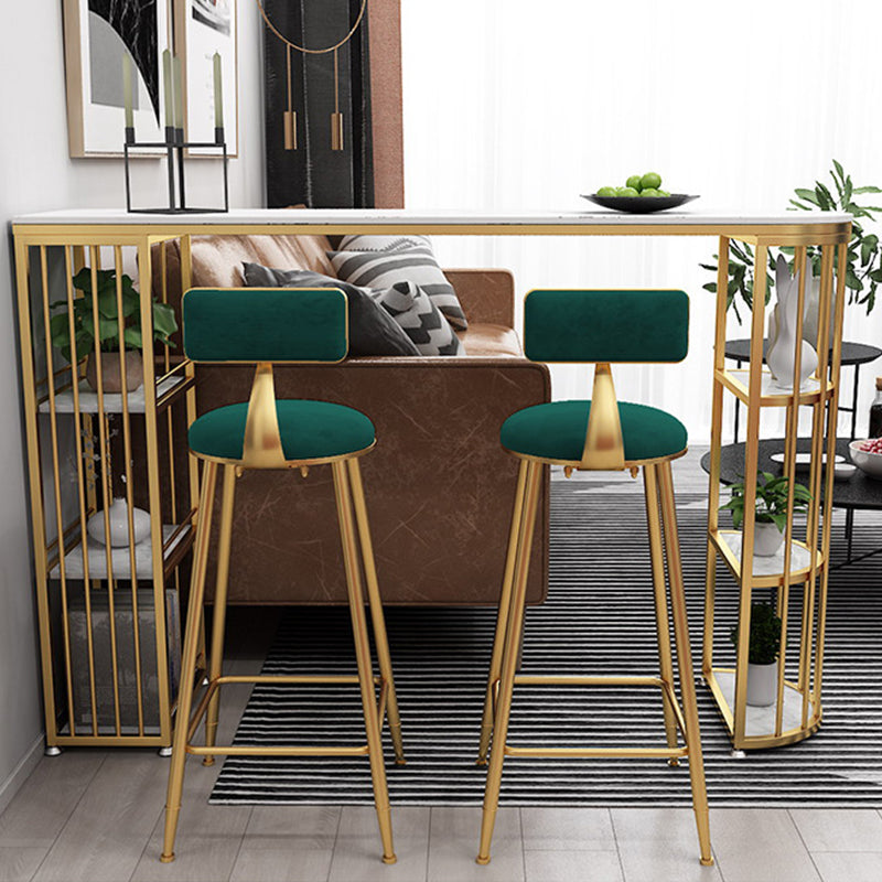 Glam Style Bar Table Faux Marble Double Pedestal Bistro Table with Storage