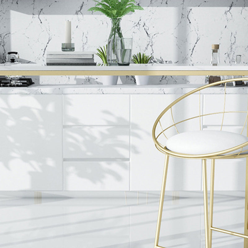 Glam Style Rectangle Bar Table Faux Marble Fixed Bar Height Table for Indoor