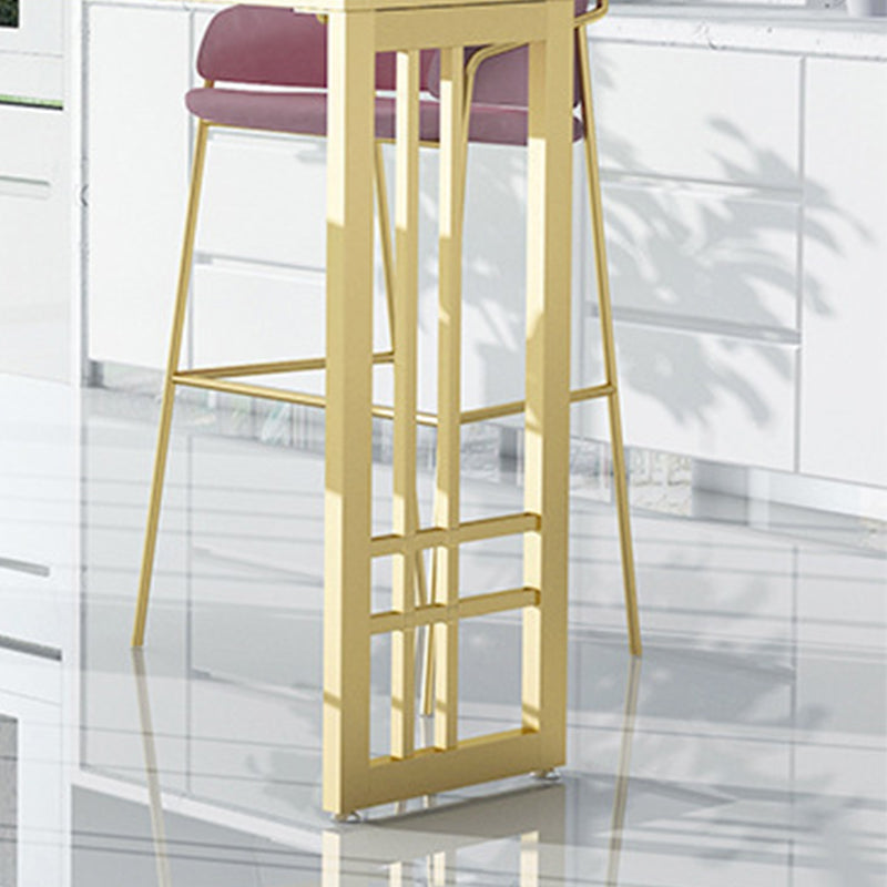 Glam Style Rectangle Bar Table Faux Marble Fixed Bar Height Table for Indoor