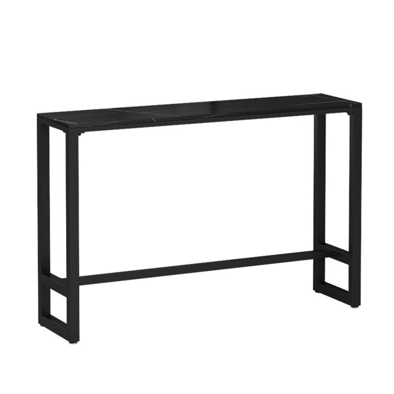 Modern Bar-height Table Faux Marble Top Bistro Pub Table with Metal Base