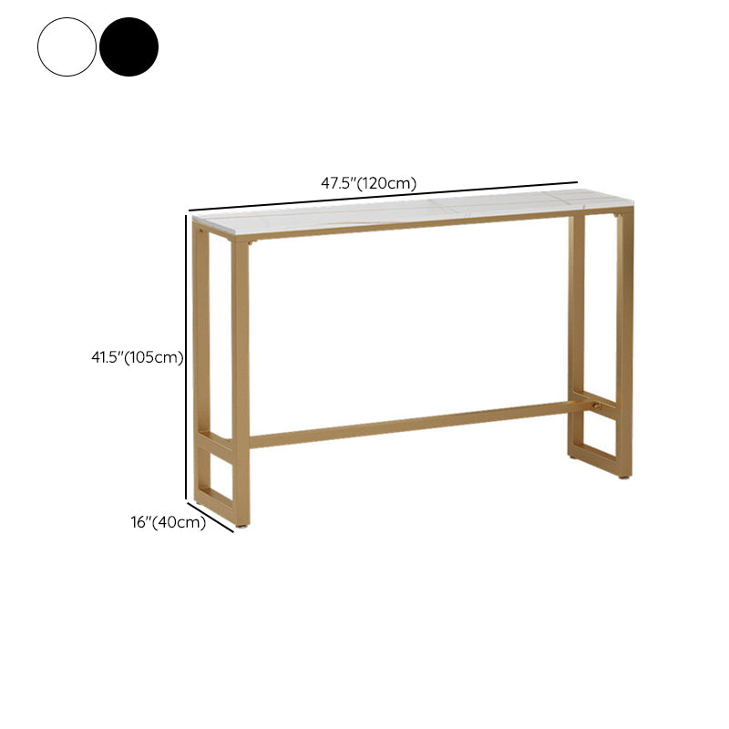Modern Bar-height Table Faux Marble Top Bistro Pub Table with Metal Base