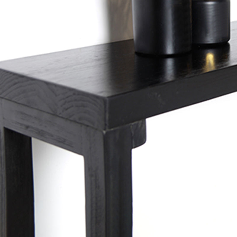 Industrial Rectangle Bistro Bar Desk Pine Solid Wood Bistro Table with Sled Base