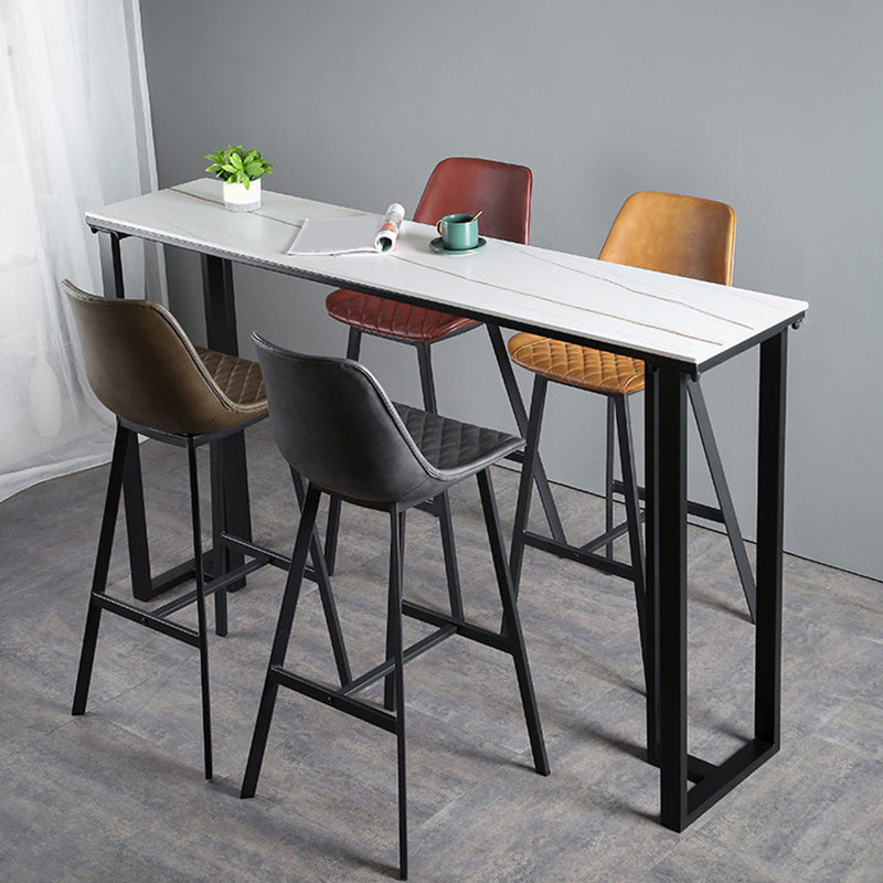 Industrial Bar Height Table Stone Top Bistro Bar Table for Patio Use