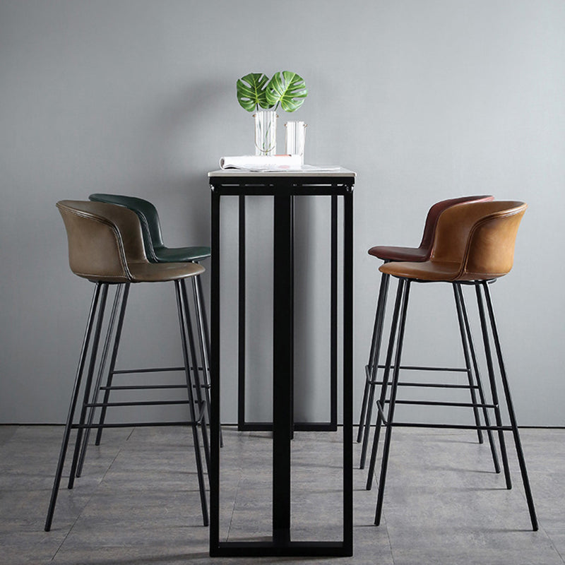 Industrial Bar Height Table Stone Top Bistro Bar Table for Patio Use