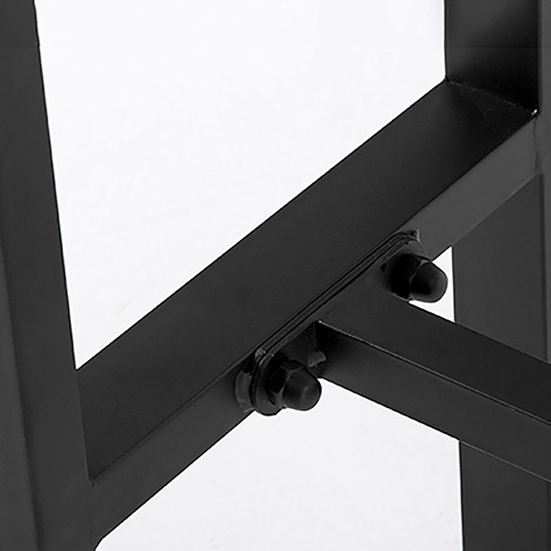 Industrial Bar Height Table Solid Wood Top Bistro Bar Table with Black Base