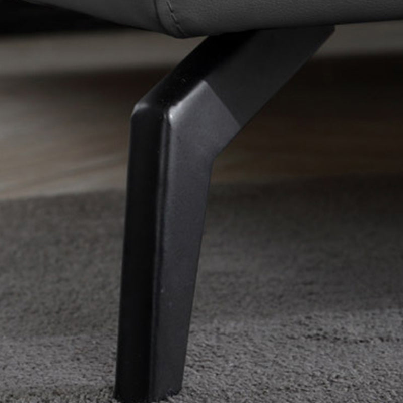 Dark Grey Platform Bed Wood and Upholstered Platform Bed Frame with Metal Legs