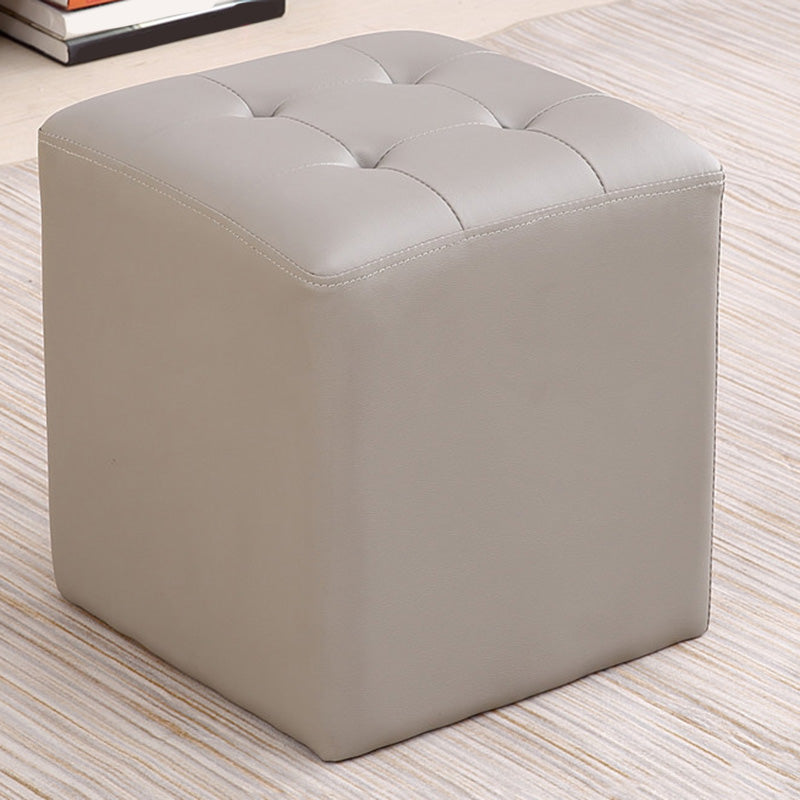 Modern Leather Pouf Water Resistant Square Pouf for Living Room