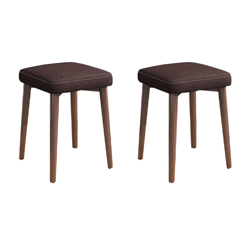 Solid Color Pouf Fabric Fade Resistant Metal Frame Square Upholstered Pouf