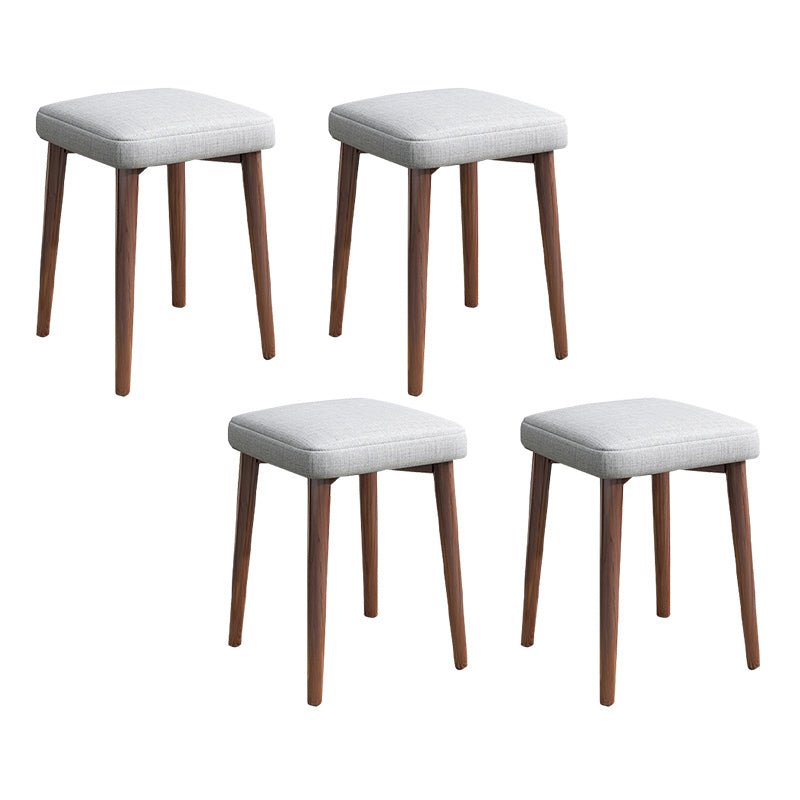 Solid Color Pouf Fabric Fade Resistant Metal Frame Square Upholstered Pouf