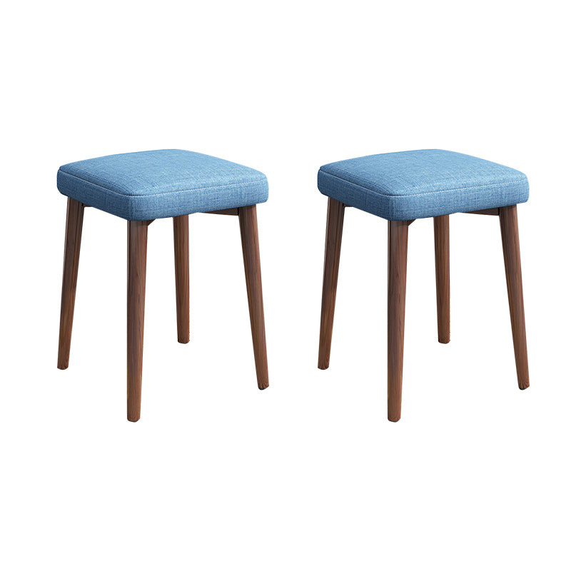 Solid Color Pouf Fabric Fade Resistant Metal Frame Square Upholstered Pouf