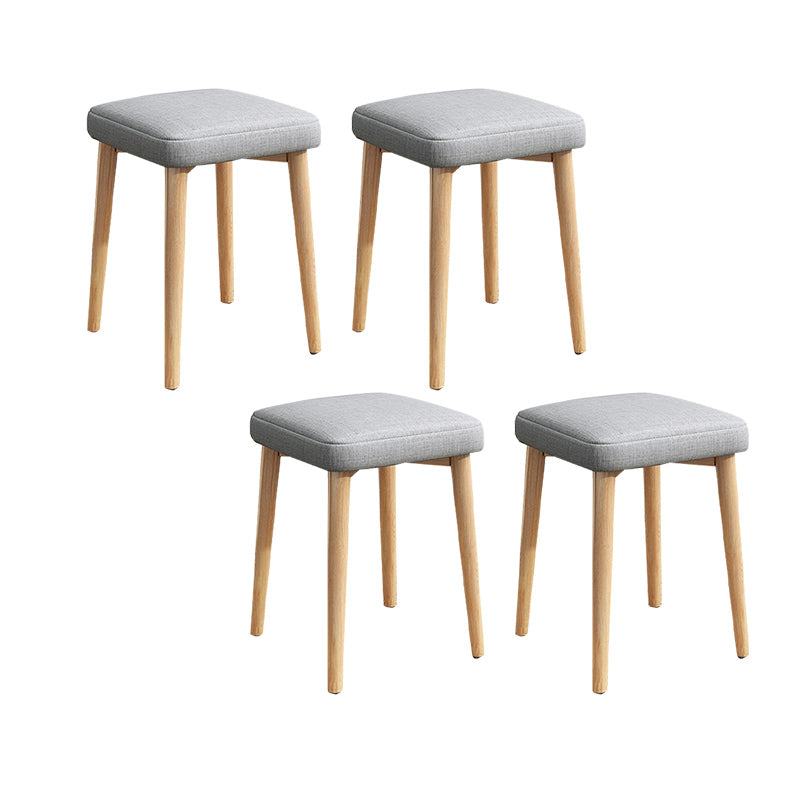 Solid Color Pouf Fabric Fade Resistant Metal Frame Square Upholstered Pouf