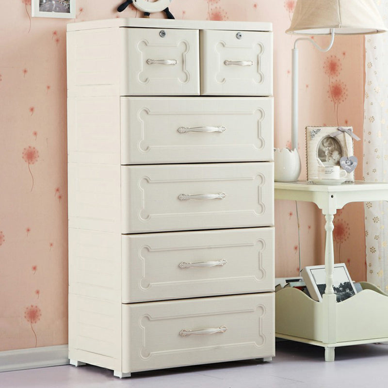 Plastic Storage Cabinet with Legs Modern Wardrobe Closet with Drawer