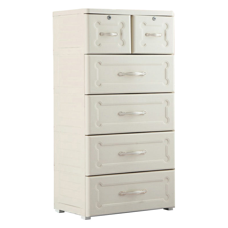 Plastic Storage Cabinet with Legs Modern Wardrobe Closet with Drawer