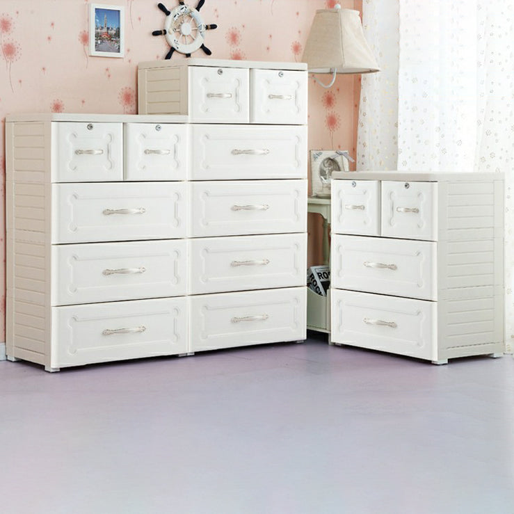 Plastic Storage Cabinet with Legs Modern Wardrobe Closet with Drawer