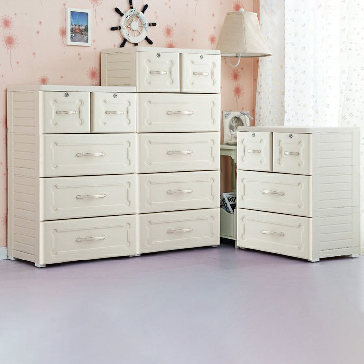 Plastic Storage Cabinet with Legs Modern Wardrobe Closet with Drawer