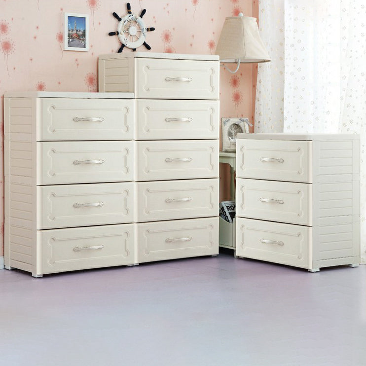 Plastic Storage Cabinet with Legs Modern Wardrobe Closet with Drawer