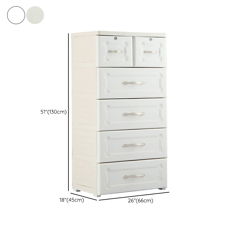 Plastic Storage Cabinet with Legs Modern Wardrobe Closet with Drawer