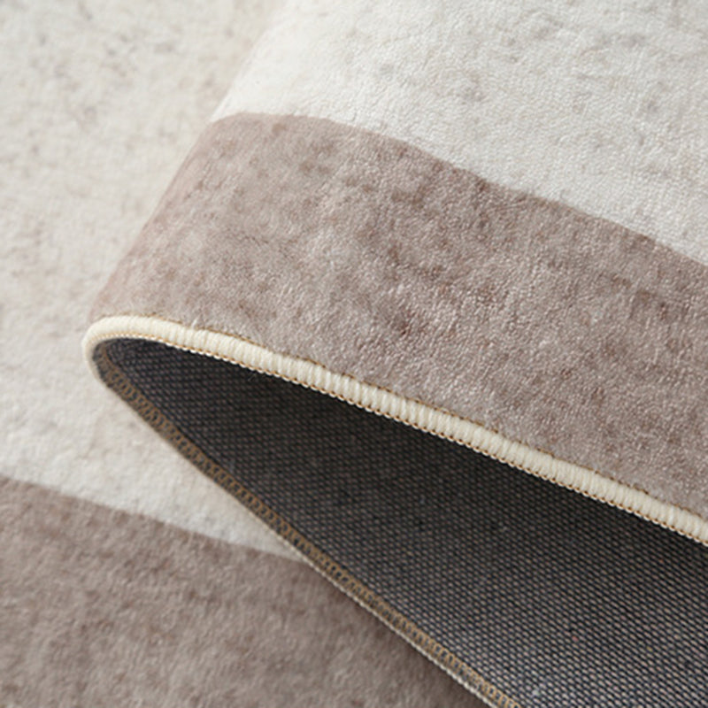 Casual Beige Rug Polyester Color Lump Rug Stain Resistant Rug for Living Room