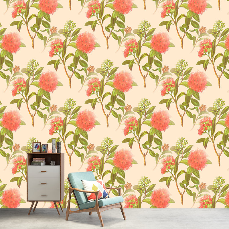 Vintage Illustration Mural Wallpaper Flowers Sitting Room Wall Mural