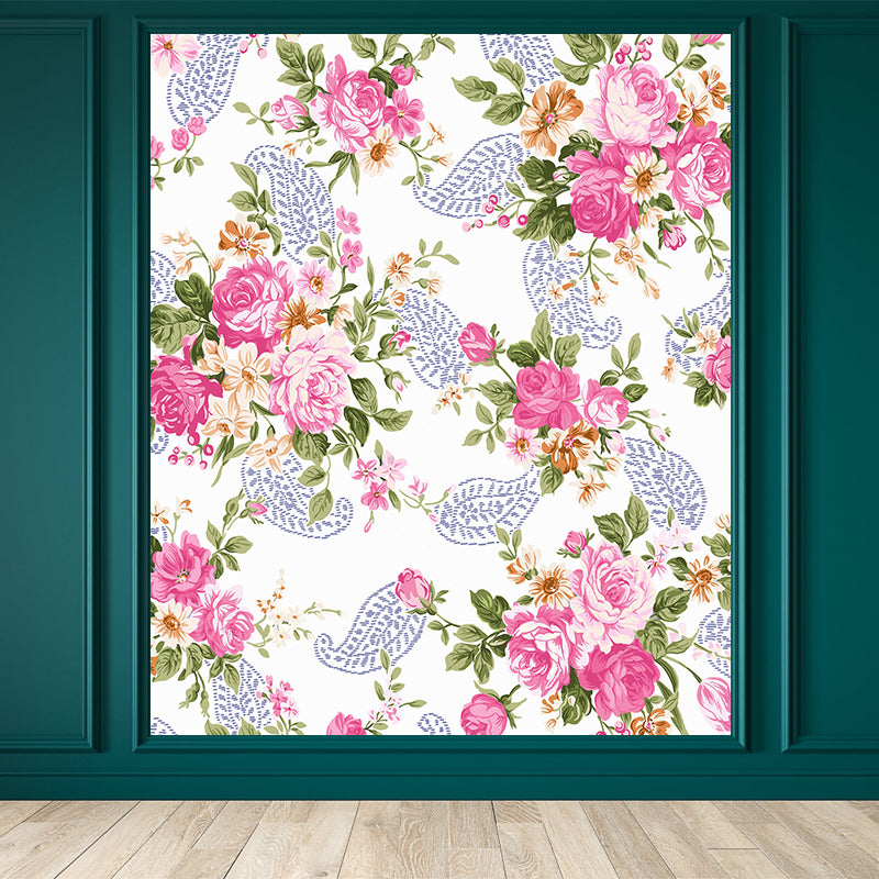 Flowers Illustration Wallpaper Environment Friendly Mildew Resistant Indoor Wall Mural