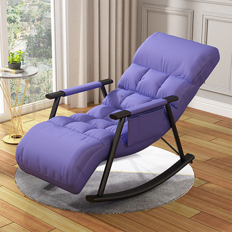 Contemporary Rocker Chair Metal Frame Spindle Rocker Chair with Cushions