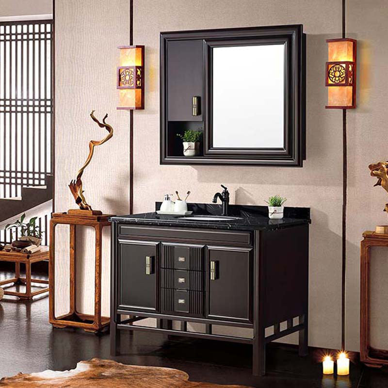 Traditional Wood Sink Vanity Solid Color Wall Mount Vanity Cabinet