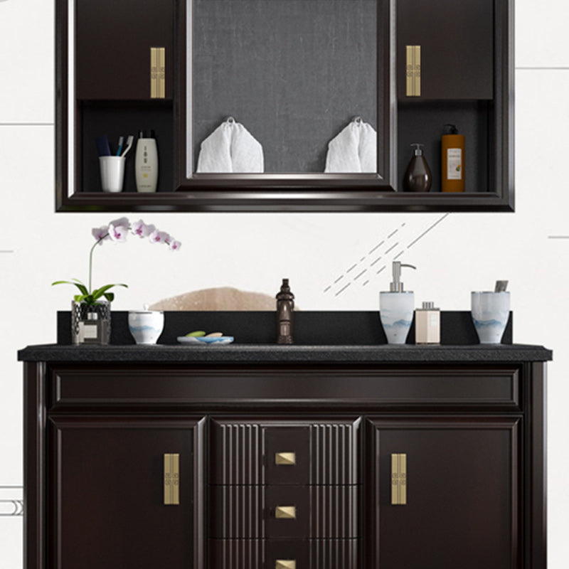 Traditional Wood Sink Vanity Solid Color Wall Mount Vanity Cabinet