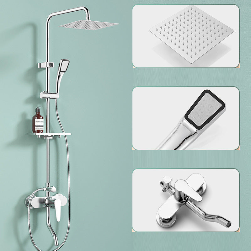 Modern Pressure Balanced Diverter Valve Shower Metal Shower Head Shower Faucet On Wall