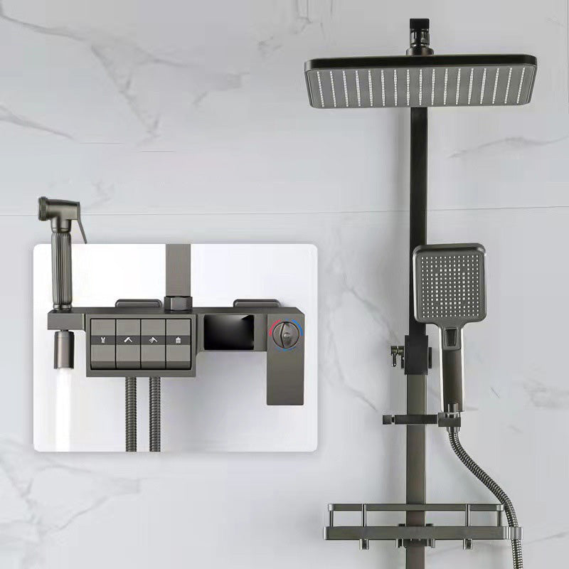 Modern Adjustable Spray Pattern Water Flow Shower Faucet Shower Hose Shower System on Wall