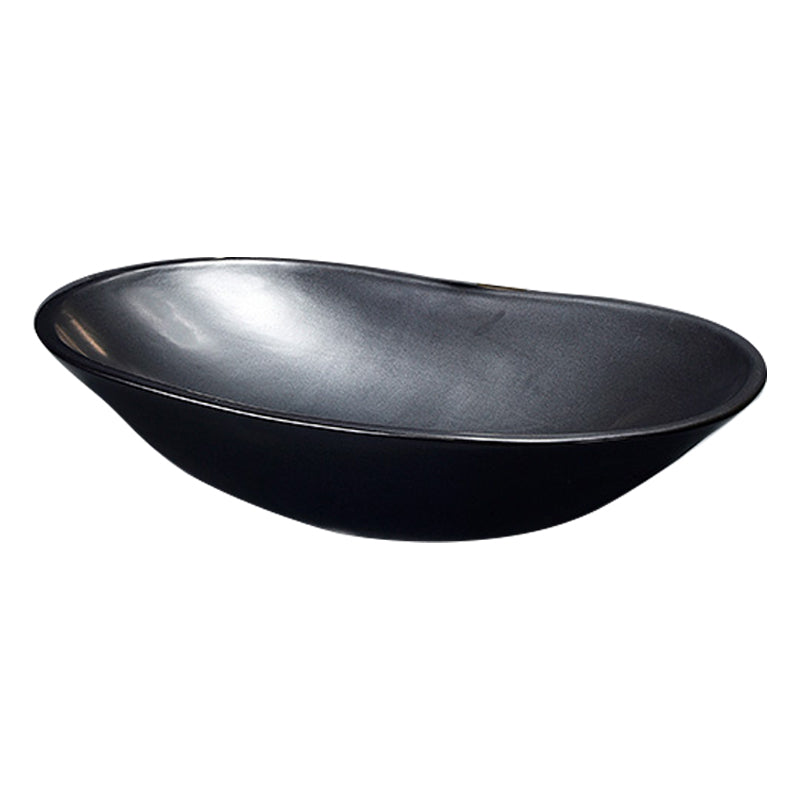 Traditional Vessel Bathroom Sink Oval Porcelain with Overflow and Drain Assembly Vessel