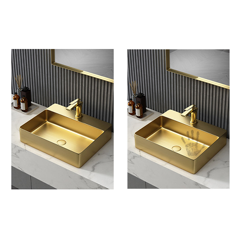 Modern Bathroom Sink Rectangular Bathroom Sink with Basin and Faucet