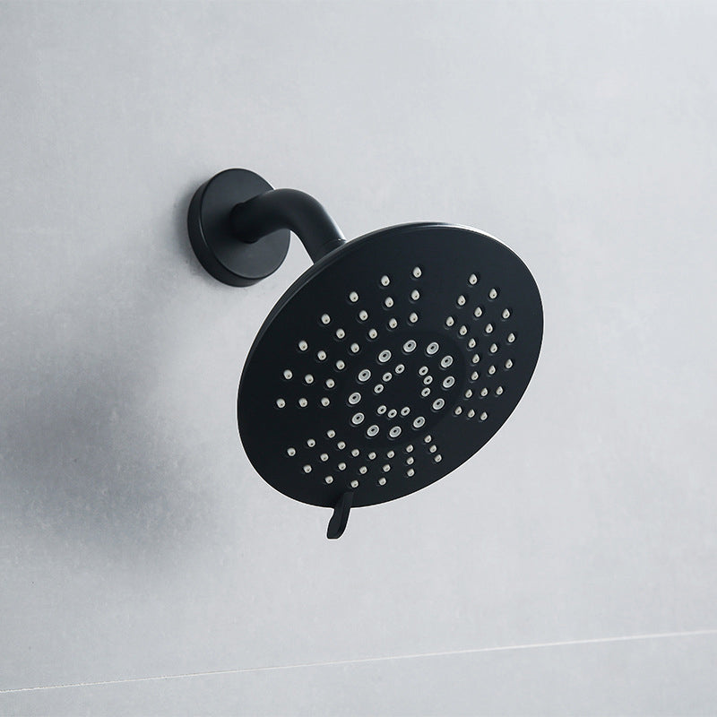 Round Fixed Shower Head Matte Black 5-Spray Patterns Wall-Mount Shower Head