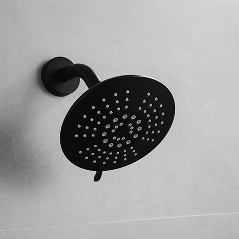 Round Fixed Shower Head Matte Black 5-Spray Patterns Wall-Mount Shower Head