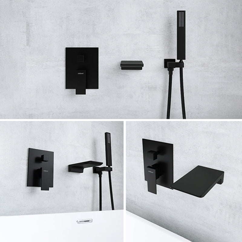 Modern Wall Mounted Metal Tub Filler Single Handle Bathroom Faucet