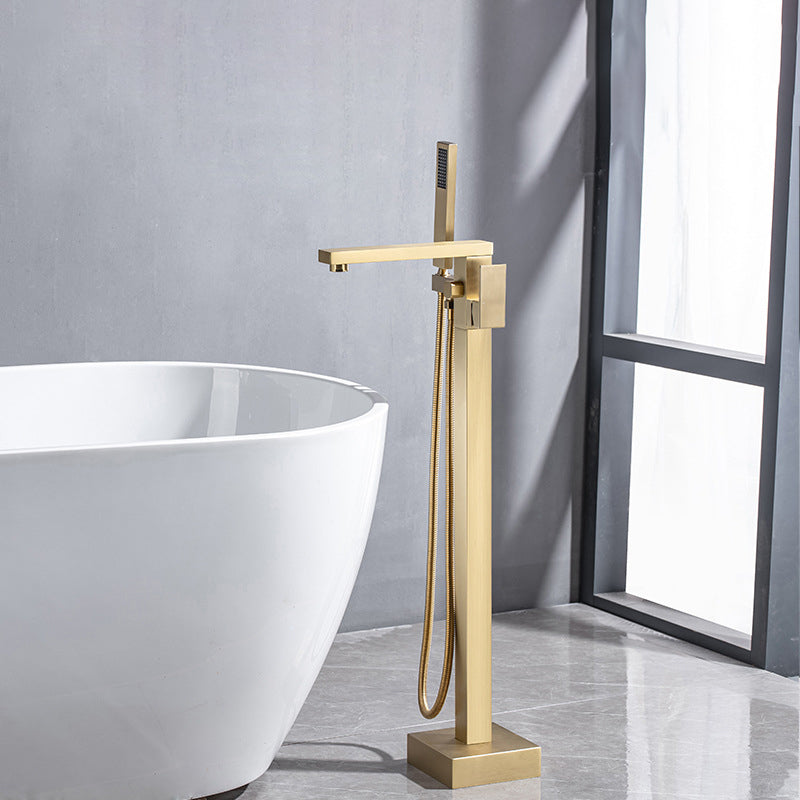 Floor Mounted Metal Freestanding Tub Filler Low Arc Freestanding Tub Filler Trim