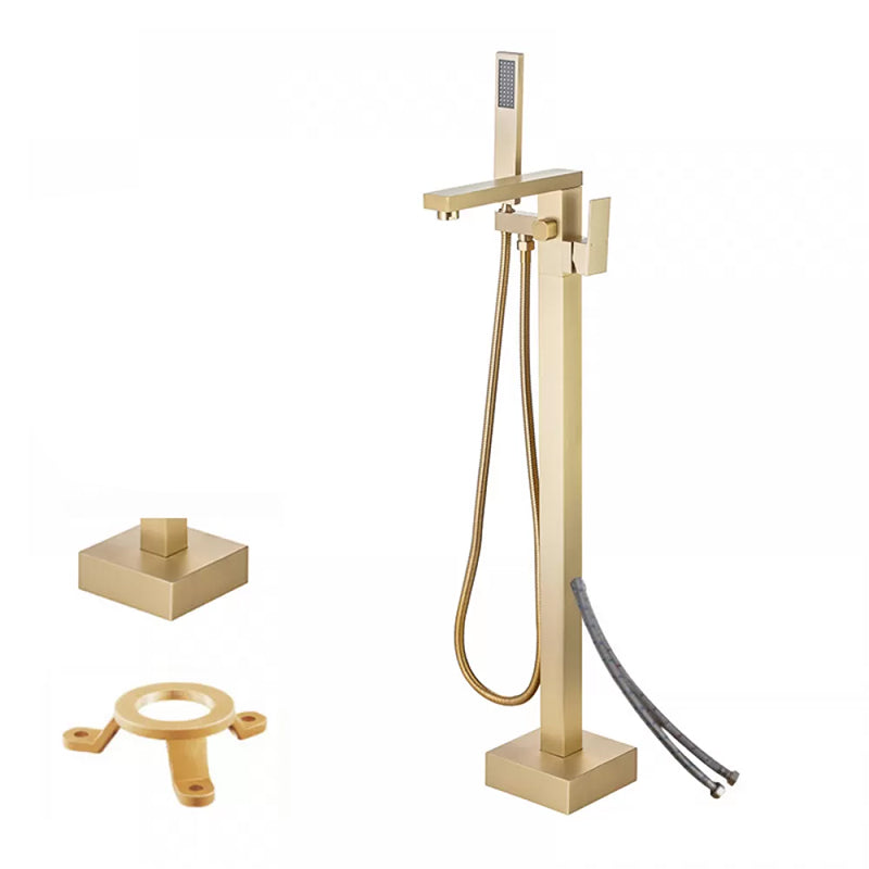Floor Mounted Metal Freestanding Tub Filler Low Arc Freestanding Tub Filler Trim