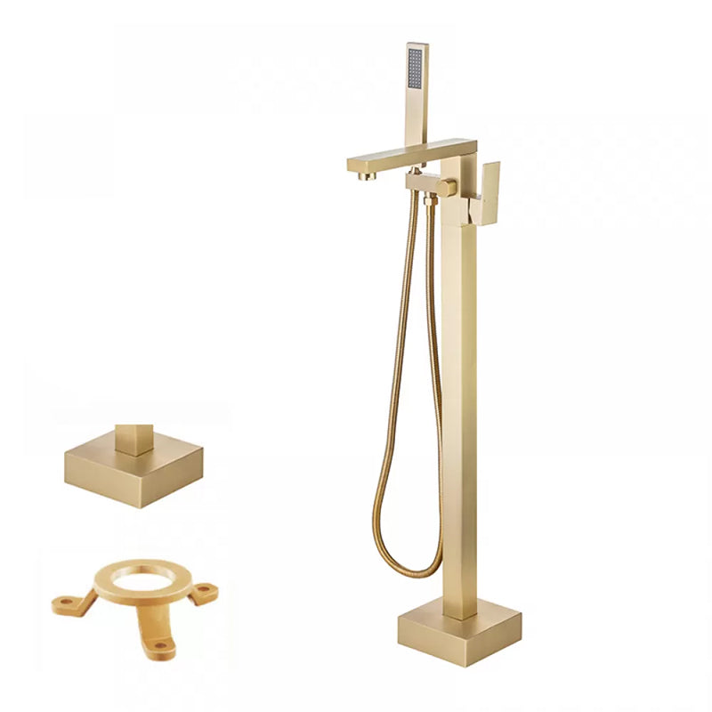 Floor Mounted Metal Freestanding Tub Filler Low Arc Freestanding Tub Filler Trim