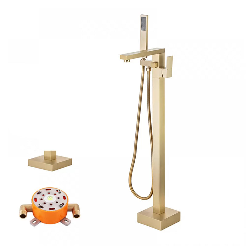 Floor Mounted Metal Freestanding Tub Filler Low Arc Freestanding Tub Filler Trim