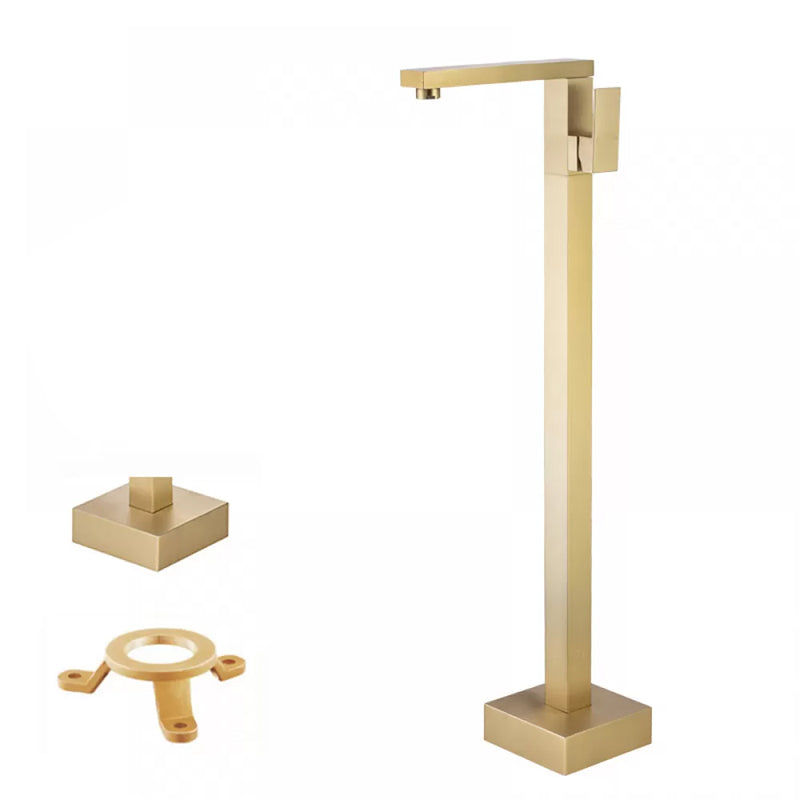 Floor Mounted Metal Freestanding Tub Filler Low Arc Freestanding Tub Filler Trim