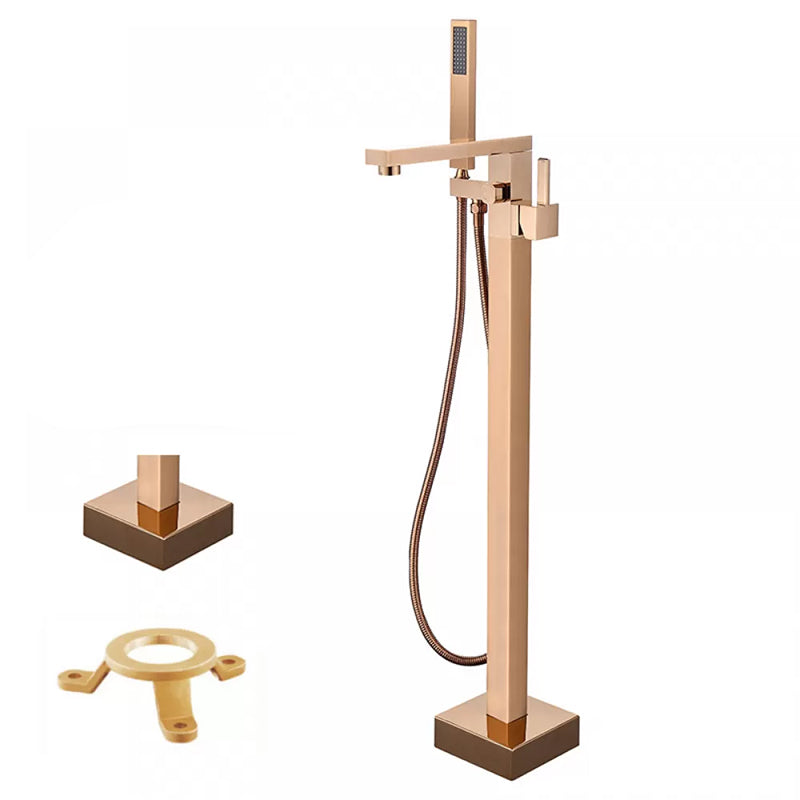 Floor Mounted Metal Freestanding Tub Filler Low Arc Freestanding Tub Filler Trim