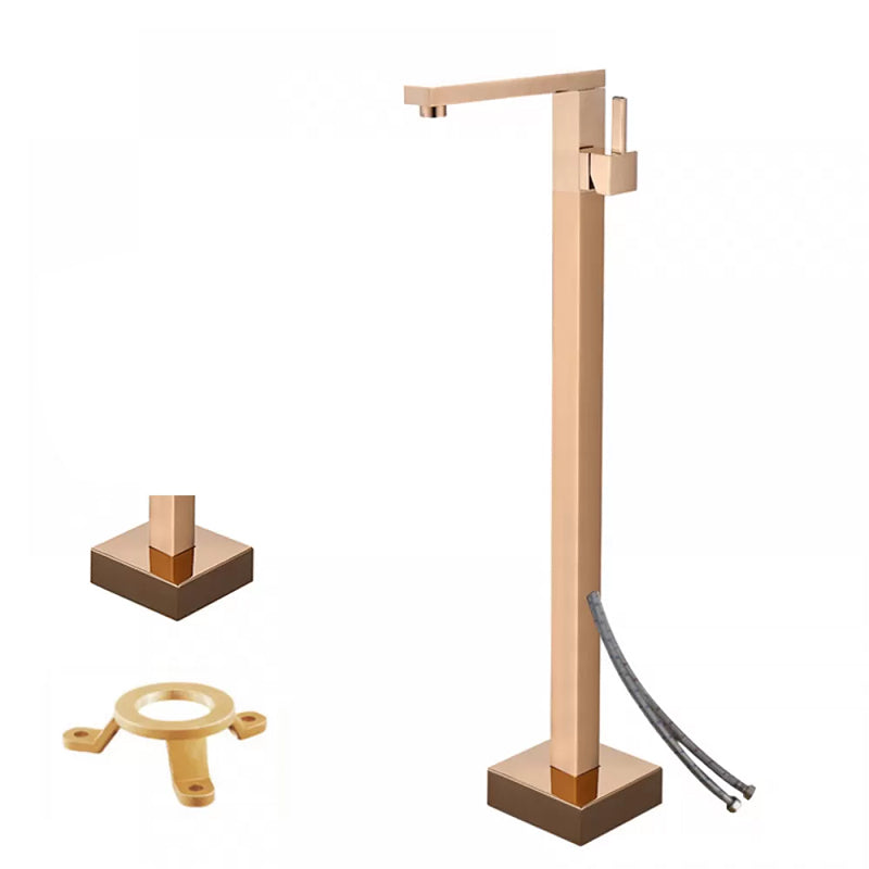 Floor Mounted Metal Freestanding Tub Filler Low Arc Freestanding Tub Filler Trim