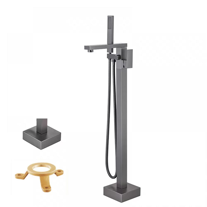 Floor Mounted Metal Freestanding Tub Filler Low Arc Freestanding Tub Filler Trim