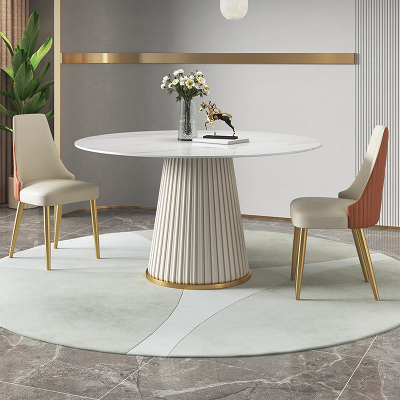 Glam Style Parsons Side Chair Leather White Indoor Dining Chair