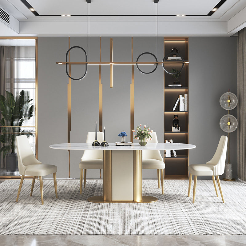 Glam Style Parsons Side Chair Leather White Indoor Dining Chair