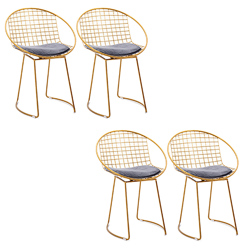 Metal Kitchen Dining Arm Chairs Glam Upholstered Dining Chairs