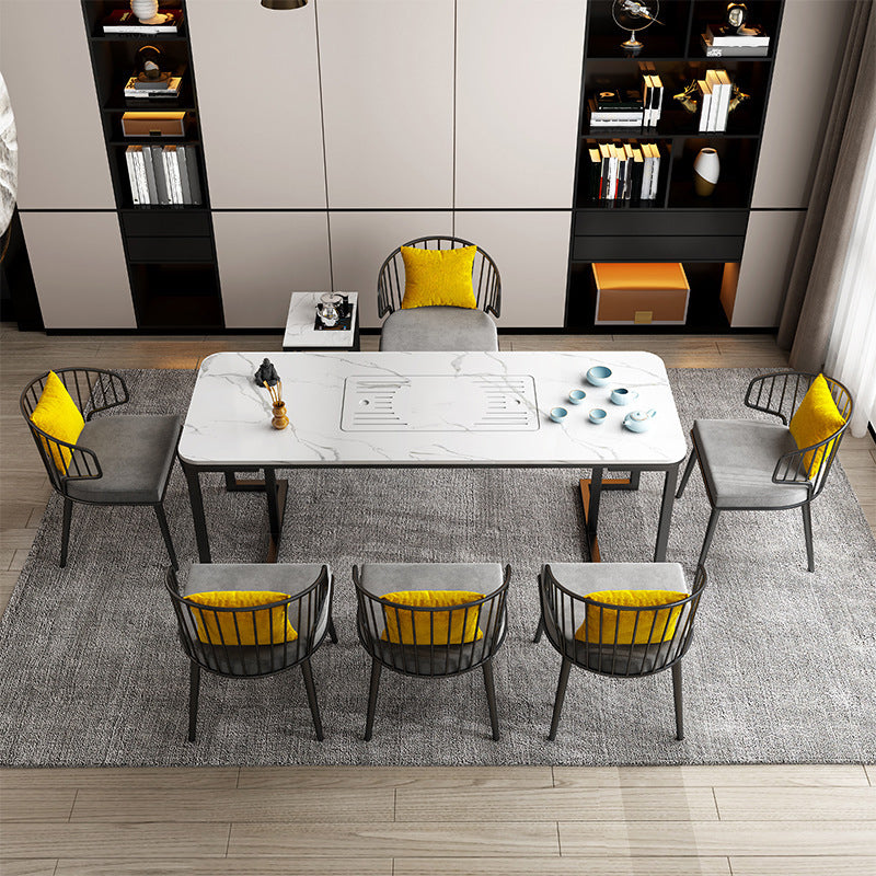 Grey Upholstered Dining Chairs Metal Windsor Back Arm Chairs