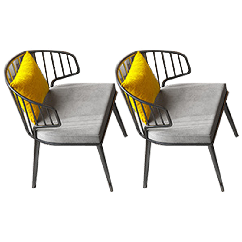 Grey Upholstered Dining Chairs Metal Windsor Back Arm Chairs