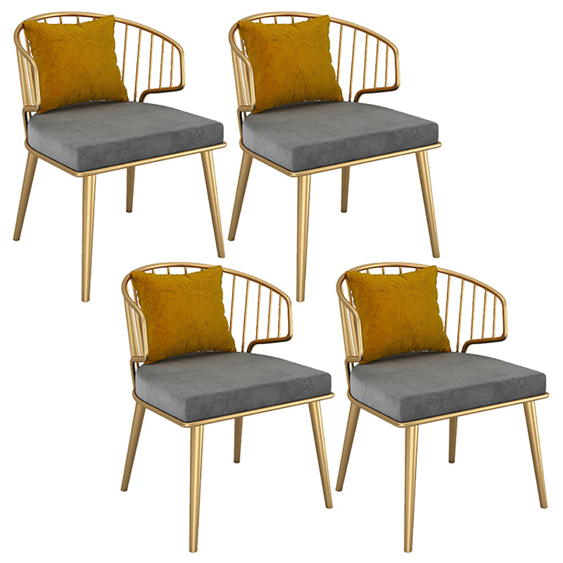 Grey Upholstered Dining Chairs Metal Windsor Back Arm Chairs