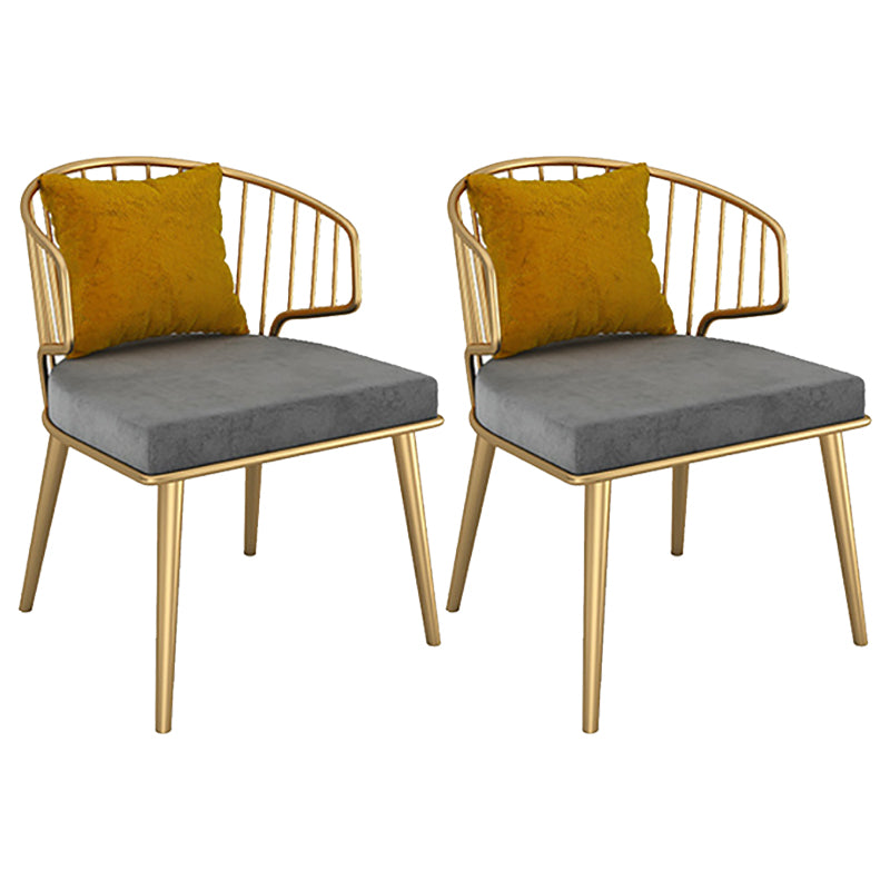 Grey Upholstered Dining Chairs Metal Windsor Back Arm Chairs