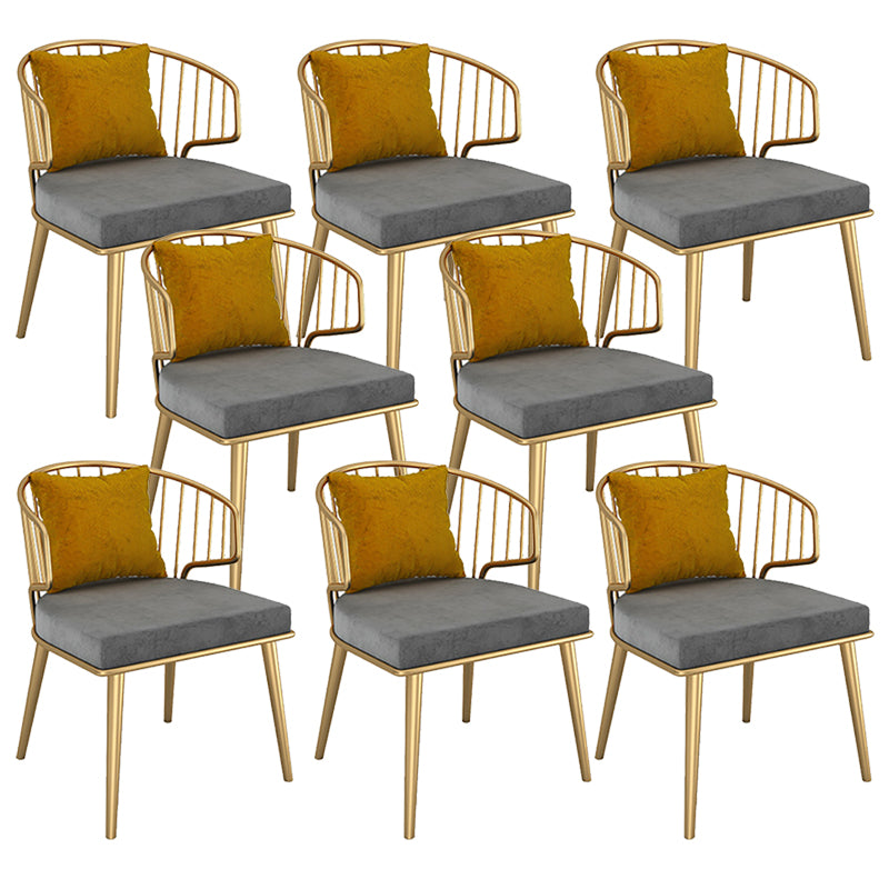 Grey Upholstered Dining Chairs Metal Windsor Back Arm Chairs